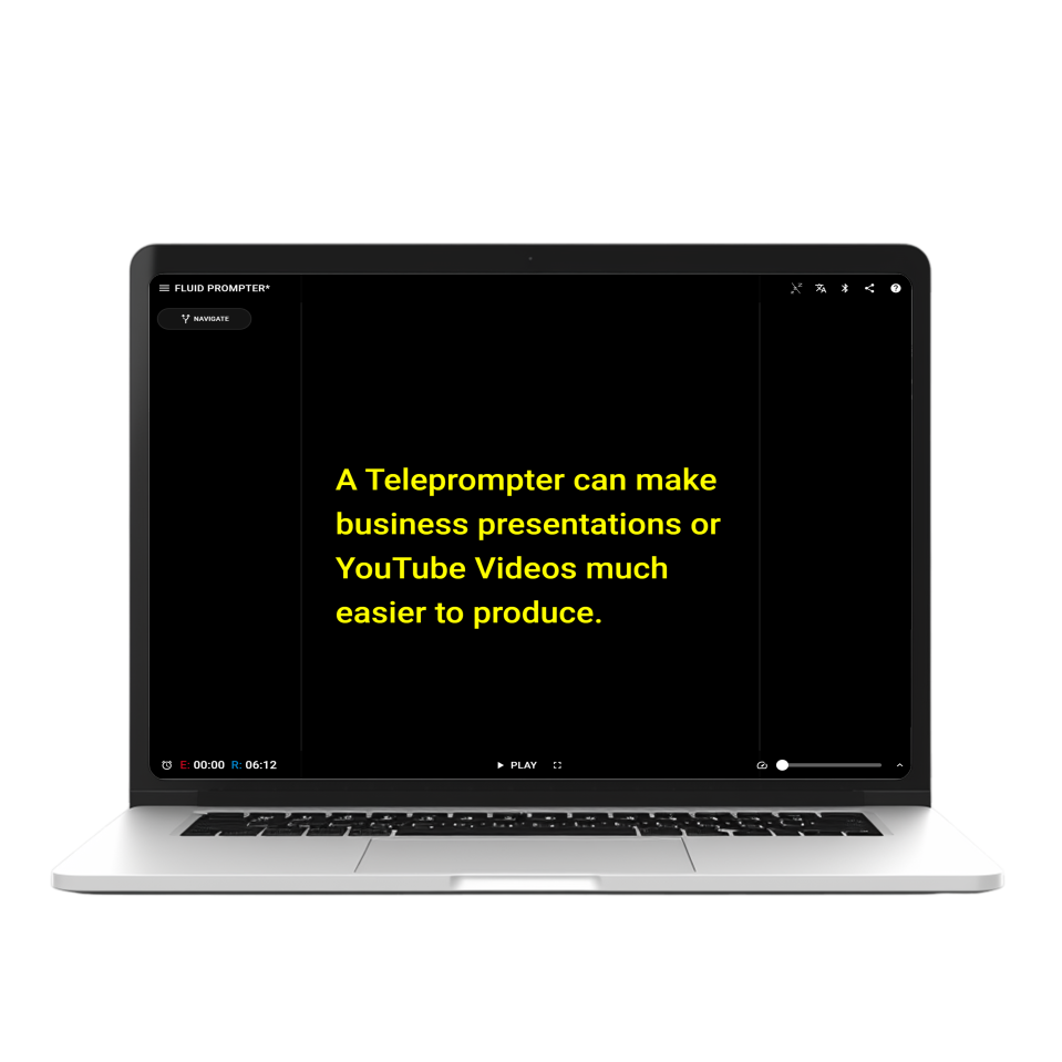 Teleprompter app for laptop or desktop computer