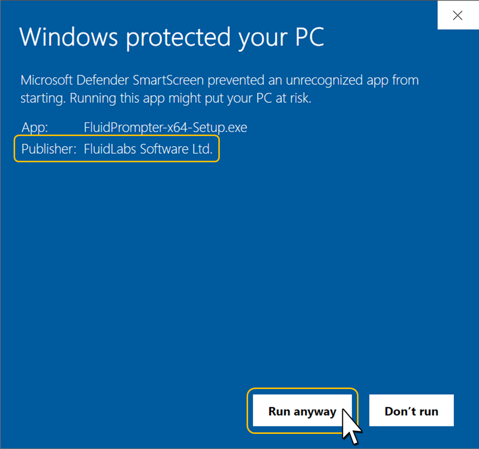 How to dismiss windows defender false positive warning